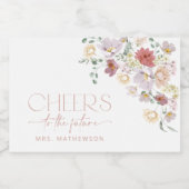 Farbige Blume, Wildblumen, Boho, Brautparty Schaumweinetikett (Einzelnes Label)