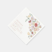 Farbige Blume, Wildblumen, Boho, Brautparty Serviette (Ecke)