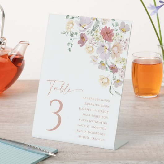 Farbige Blume, Wildblumen, Boho, Brautparty Sockelschild (In Situ)