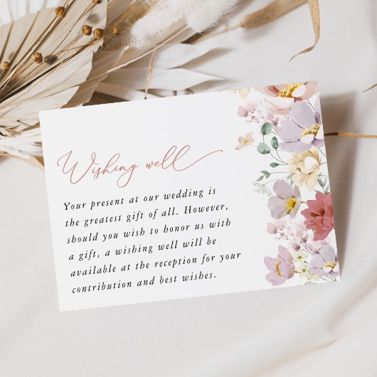 Farbige Blume, Wildblumen, Boho, gut wollen Begleitkarte