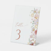 Farbige Blume, Wildblumen, Boho, Tischnummern Sockelschild (Vorderseite)