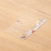 Farbige Blume, Wildblumen, erster Geburtstag Acryleinladungen (Ablage )