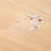 Farbige Blume, Wildblumen, erster Geburtstag Acryleinladungen (Ablage )