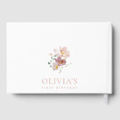 Farbige Blume, Wildblumen, erster Geburtstag Gästebuch (Rückseite)