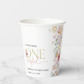 Farbige Blume, Wildblumen, erster Geburtstag Pappbecher (Rückseite)