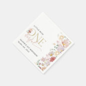 Farbige Blume, Wildblumen, erster Geburtstag Serviette (Ecke)