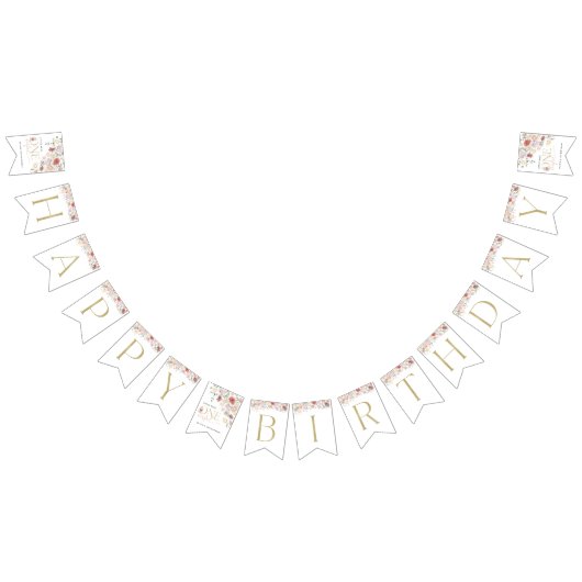 Farbige Blume, Wildblumen, erster Geburtstag Wimpelkette (Alle)