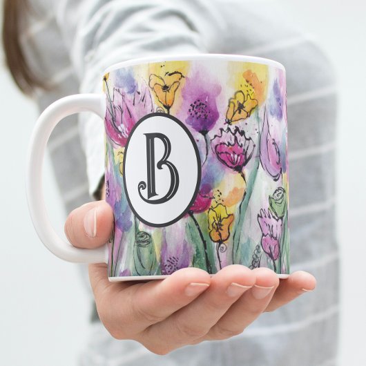 Farbige Blume Zweifarbige Tasse