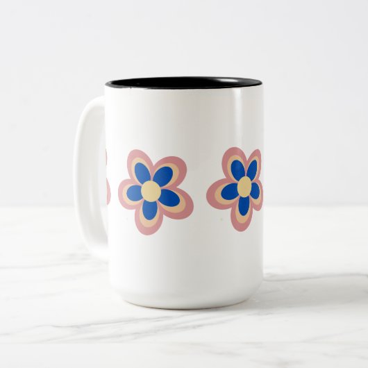 Farbige Blume Zweifarbige Tasse (Vorderseite Links)