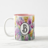 Farbige Blume Zweifarbige Tasse (Links)