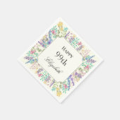 Farbige Blumen 99. Geburtstagsserviette Serviette (Ecke)