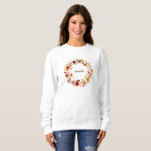 Farbige Blumen-Blüten-Pressed-Kreis-Kunst Sweatshirt (Vorne ganz)