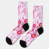 Farbige Blumen Designed  Socken (Linkes Detail)