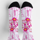 Farbige Blumen Designed  Socken (Oben)