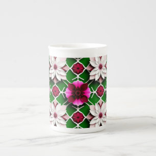 🌸 Farbige Blumen Elegantes Geschenk für Sie Porzellantasse