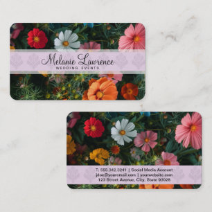 Farbige Blumen Garten Natur Visitenkarte
