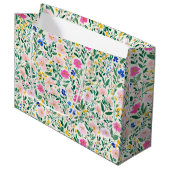 Farbige Blumen-Geschenktasche Große Geschenktüte (Vorderseite Schrägansicht)