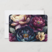 Farbige Blumen im Wechsel RSVP Karte (Rückseite)