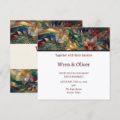 Farbige Blumen-Kunst-Hochzeit Einladung (Vorne/Hinten)