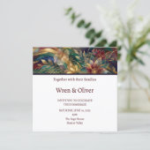 Farbige Blumen-Kunst-Hochzeit Einladung (Stehend Vorderseite)