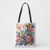 Farbige Blumen-Kunst-Tasche Tasche (Vorderseite)