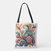 Farbige Blumen-Kunst-Tasche Tasche (Rückseite)