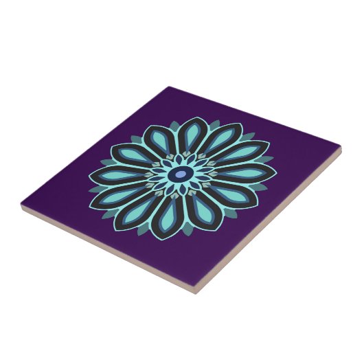 FARBIGE BLUMEN-KUNSTGESCHENK TOCHTER MUTTER CHEFIN FLIESE (Seite)