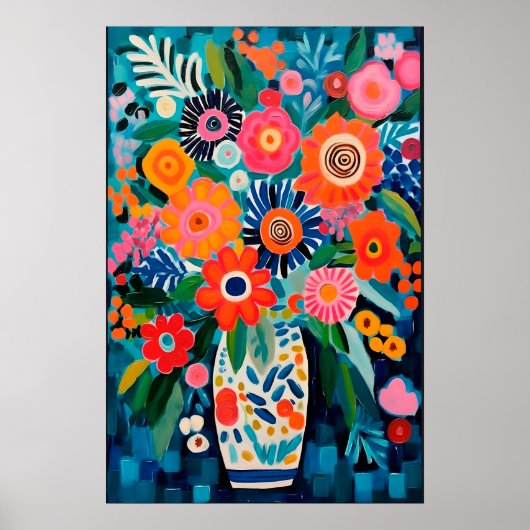 Farbige BLUMEN MATISSE Inspirierter POSTER – Einzi (Vorne)