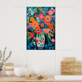 Farbige BLUMEN MATISSE Inspirierter POSTER – Einzi (Küche)