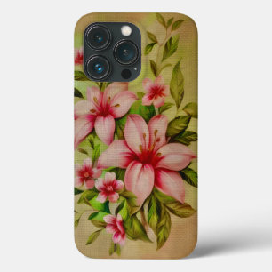 Farbige Blumen, mit Acrylfarbe auf Hintergrund gem Case-Mate iPhone Hülle