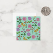 Farbige Blumen Mitteilungskarte (Vorderseite/Rückseite Beispiel)