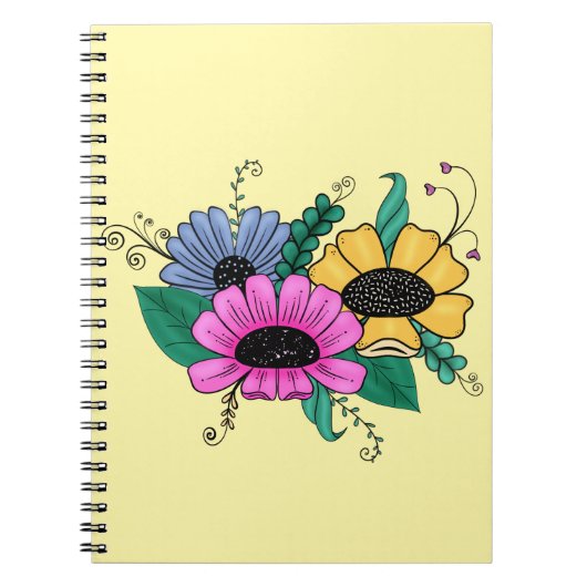 Farbige Blumen Notizblock (Vorderseite)