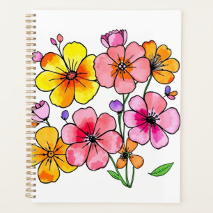 Farbige Blumen Planer