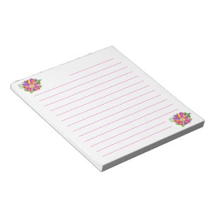 Farbige Blumen Rosa linierte Notizblöcke