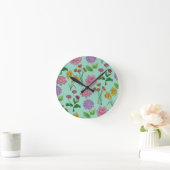 Farbige Blumen Runde Wanduhr (Zuhause)