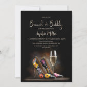 Farbige Blumen-Stöckelschuhe Brunch und Bubbly Einladung (Vorderseite)