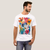 Farbige Blumen T-Shirt (Vorne ganz)