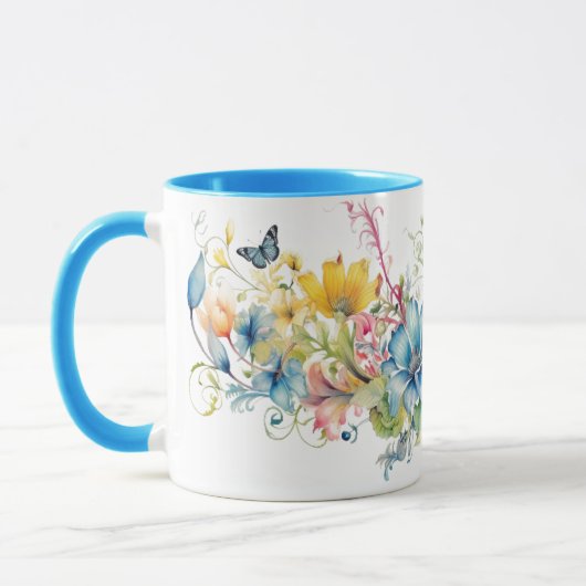 Farbige Blumen Tasse (Links)