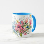 Farbige Blumen Tasse (VorderseiteRechts)