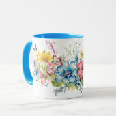 Farbige Blumen Tasse (Vorderseite Links)