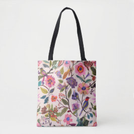 Farbige Blumen- und Vogelmuster-Tasche | Künstleri Tasche