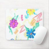 Farbige Blumenabstraktion Mousepad (Mit Mouse)