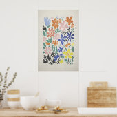 Farbige Blumenanordnungskunst Poster (Küche)