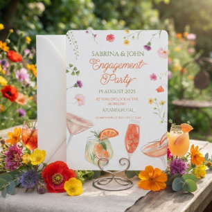 Farbige Blumenaquarell-Hochzeitsfeier Einladung