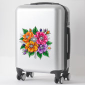 Farbige Blumenbouquet Aufkleber (Koffer)
