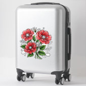Farbige Blumenbouquet Aufkleber (Koffer)