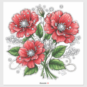 Farbige Blumenbouquet Aufkleber