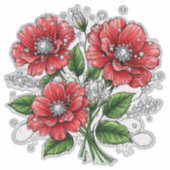 Farbige Blumenbouquet Aufkleber (Vorderseite)