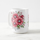 Farbige Blumenbouquet Kaffeetasse (Vorderseite Links)