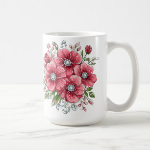 Farbige Blumenbouquet Kaffeetasse